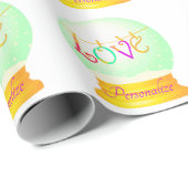 Liefde boho kleurrijke sneeuw wereldbol inpakpapie cadeaupapier (Rol Hoek)