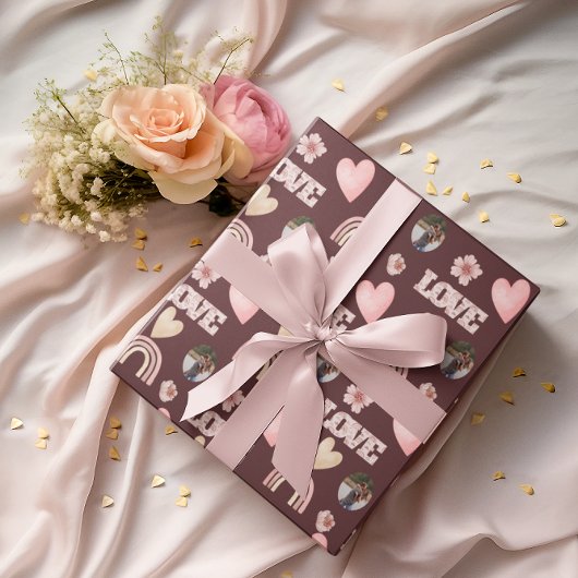 Liefde Boho Regenboog Foto Inpakpapier