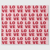 Liefde Bold Typografie Roze & Rode Cadeau Cadeaupapier (Vlak)