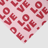 Liefde Bold Typografie Roze & Rode Cadeau Tissuepapier (Detail)