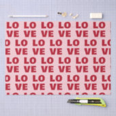 Liefde Bold Typografie Roze & Rode Cadeau Tissuepapier (Craft)