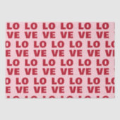 Liefde Bold Typografie Roze & Rode Cadeau Tissuepapier (Voorkant)