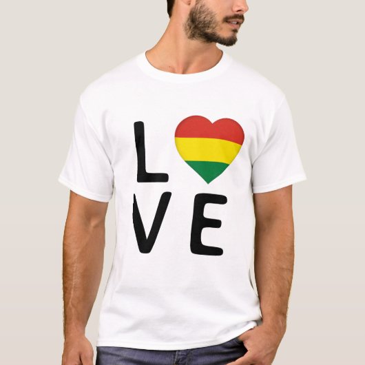 Liefde - Bolivia vlag T-shirt (Voorkant)