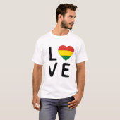 Liefde - Bolivia vlag T-shirt (Voorkant volledig)