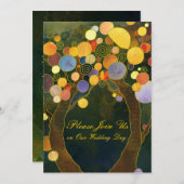 Liefde bomen Heup Wedding Invitations (Donkere rug Kaart (Voorkant / Achterkant)