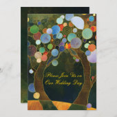 Liefde bomen (in blauw): Formele weddenschappen Kaart (Voorkant / Achterkant)