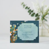 Liefde bomen in Blauwgroen weddenschappen RSVP Kaartje (Staand voorkant)