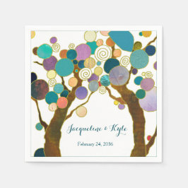 Liefde bomen in de schaduw van het Blauwgroen huwe Servet