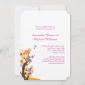 Liefde bomen in Paarse bruiloft-repetitie Kaart (Achterkant)