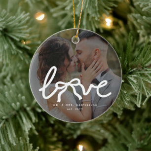 Liefde Boog Meneer en Mevrouw Aangepaste Koppels T Keramisch Ornament