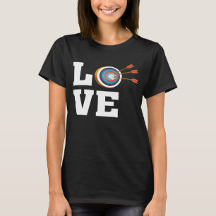 Liefde boogschieten boogschutter doel pijl boog t-shirt