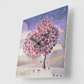Liefde boom Acrylwand Vierkante Klok (Hoek)