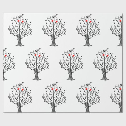 Liefde boom cadeaupapier (Vlak)