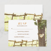 Liefde boom platteland bruiloft RSVP kaarten Kaartje (Voorkant / Achterkant)