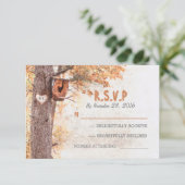 Liefde boom rustieke bruiloft antwoord kaarten (Staand voorkant)