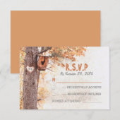 Liefde boom rustieke bruiloft antwoord kaarten (Voorkant / Achterkant)