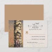 liefde boom rustieke land bruiloft RSVP kaarten (Voorkant / Achterkant)