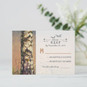 liefde boom rustieke land bruiloft RSVP kaarten Kaartje (Staand voorkant)