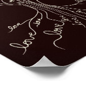 Liefde boom van de Natuur van het Leven Bruin Hart Poster (Hoek)