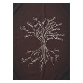 Liefde boom van de Natuur van het Leven Bruin Hart Tafelkleed (Voorkant)