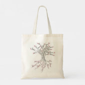 Liefde boom van het leven White Black Red Hearts C Tote Bag (Achterkant)