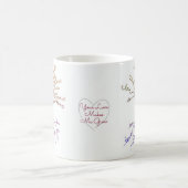 Liefde boom van het Leven Witte Paarse Harten Cute Koffiemok (Center)