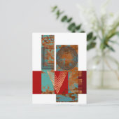 Liefde bord roestvrij retrodesign wit briefkaart (Staand voorkant)