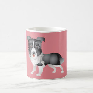 Liefde Border Collie Puppy Hond Roze Koffiemok