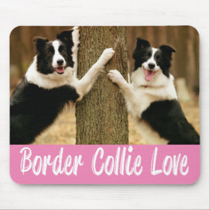 Liefde Border Collie Puppy Hond Roze Muismat