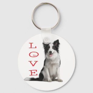 Liefde Border Collie Puppy Hond Sleutelhanger