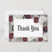 Liefde & Botten Spooky Rood Bloemen Bruiloft Bedankkaart (Voorkant)