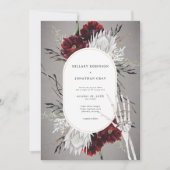 Liefde & Botten Spooky Rood Bloemen Bruiloft Kaart (Voorkant)