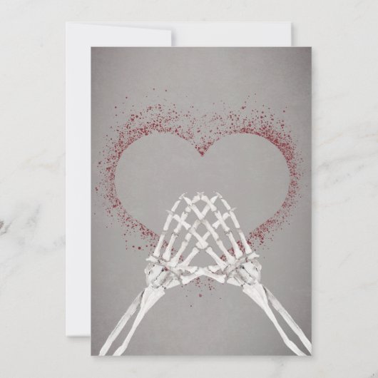 Liefde & Botten Spooky Rood Bloemen Bruiloft Kaart (Achterkant)