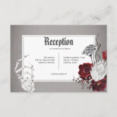 Liefde & Botten Spooky Rood Bloemen Bruiloft Recep Informatiekaartje (Voorkant)