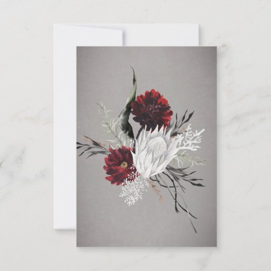 Liefde & Botten Spooky Rood Bloemen Bruiloft Save The Date (Achterkant)