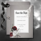 Liefde & Botten Spooky Rood Bloemen Bruiloft Save The Date