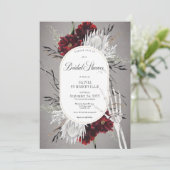 Liefde & Botten Spooky Rood Bloemen Vrijgezellenfe Kaart (Staand voorkant)