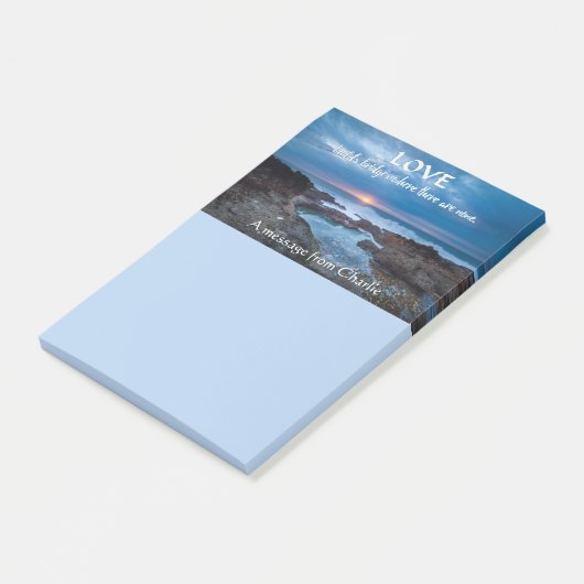 Liefde bouwt bruggen, aangepast na-it notities post-it® notes (Schuin)