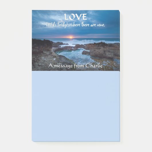 Liefde bouwt bruggen, aangepast na-it notities post-it® notes (Voorkant)