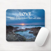 Liefde bouwt bruggen mousepad muismat (Met muis)