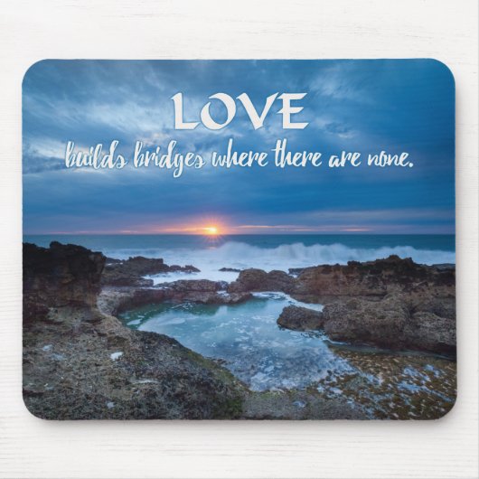 Liefde bouwt bruggen mousepad muismat (Voorkant)
