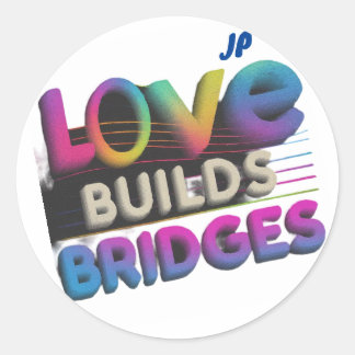 Liefde bouwt bruggen ronde sticker