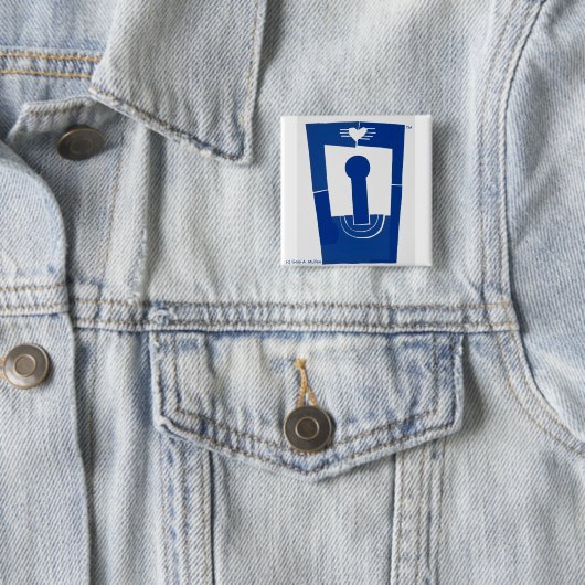 Liefde boven—2 inch vierkant Button (In situ)