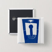 Liefde boven—2 inch vierkant Button (Voorkant /achterkant)