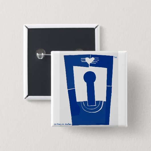 Liefde boven—2 inch vierkant Button (Voorkant /achterkant)