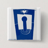 Liefde boven—2 inch vierkant Button (Voorkant)