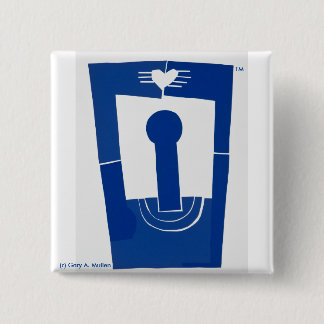 Liefde boven—2 inch vierkant Button