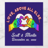 Liefde boven al het andere waslabel wijn etiket (Enkel label)