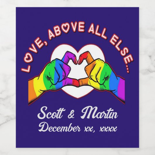 Liefde boven al het andere waslabel wijn etiket (Enkel label)