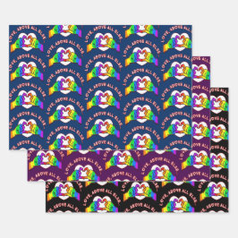 Liefde boven alle andere papiervellen met onmiddel inpakpapier vel